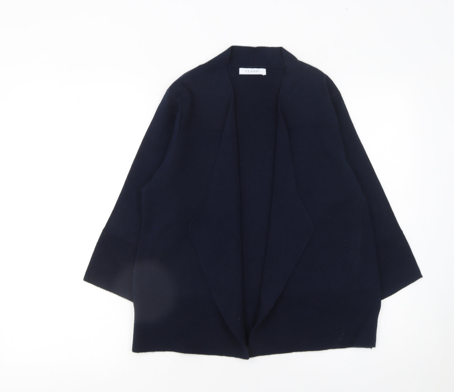 Marks and Spencer Womens Black Size 14 Open Front Knit Cardigan