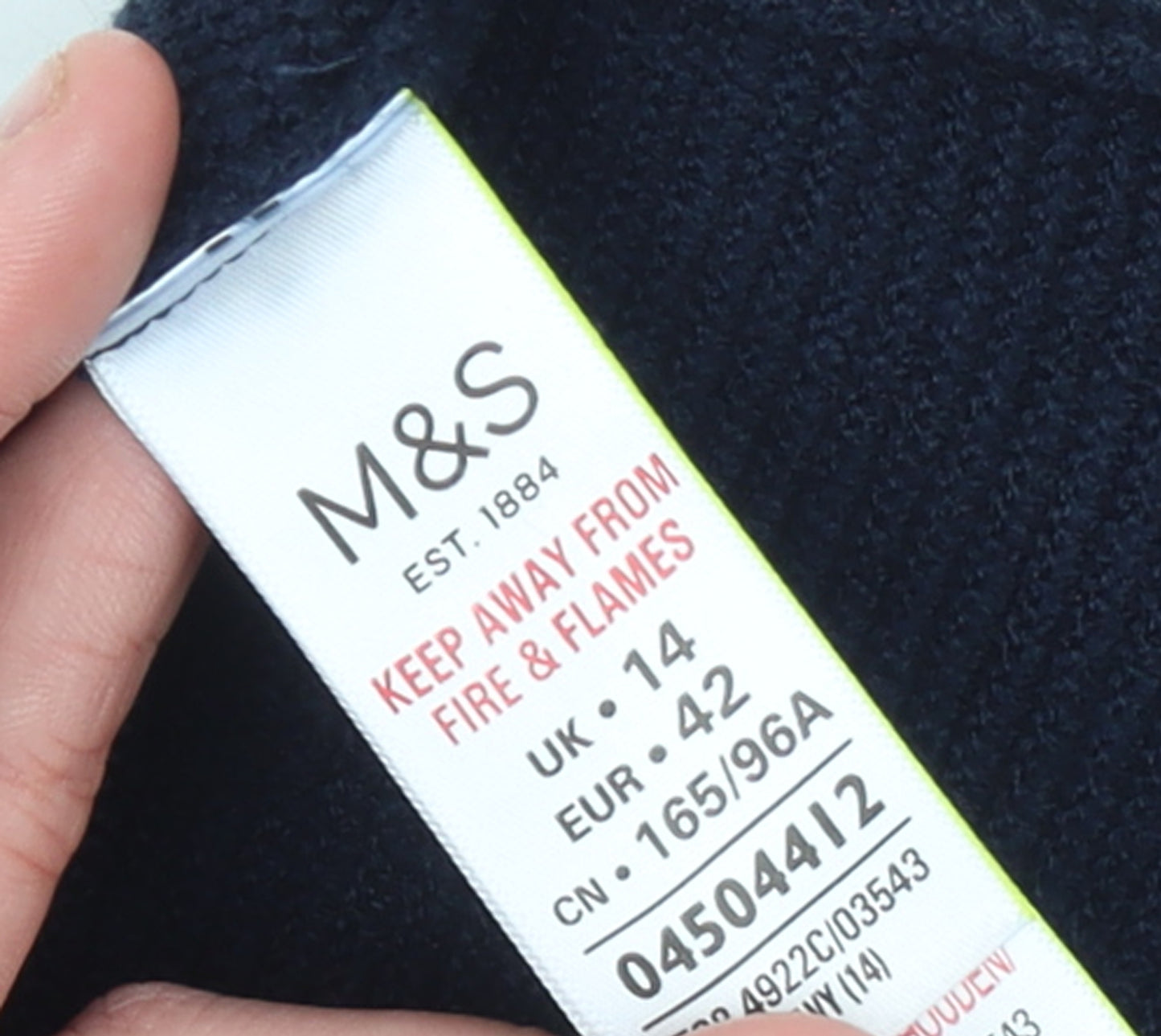 Marks and Spencer Womens Black Size 14 Open Front Knit Cardigan