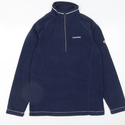 Craghoppers Womens Navy 1/2 Zip Fleece Pullover UK 8 Outdoor Top