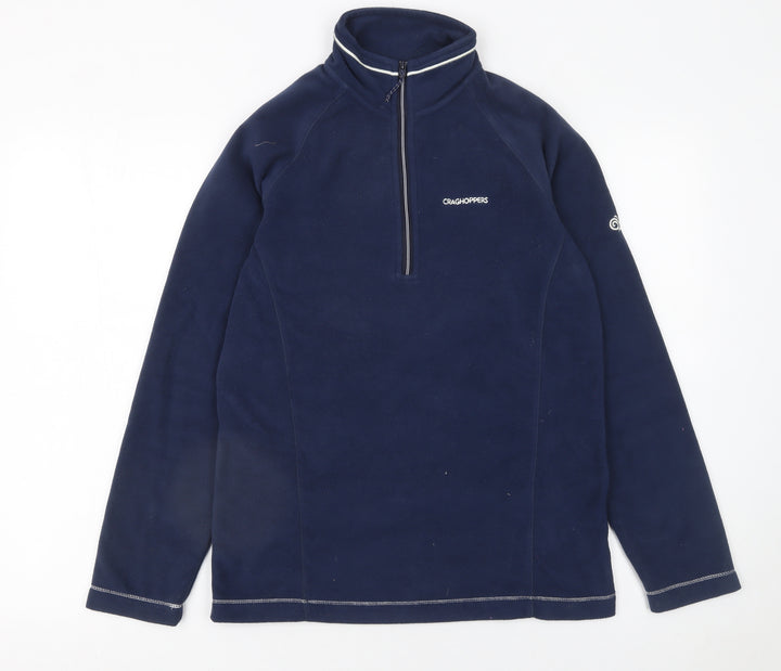 Craghoppers Womens Navy 1/2 Zip Fleece Pullover UK 8 Outdoor Top