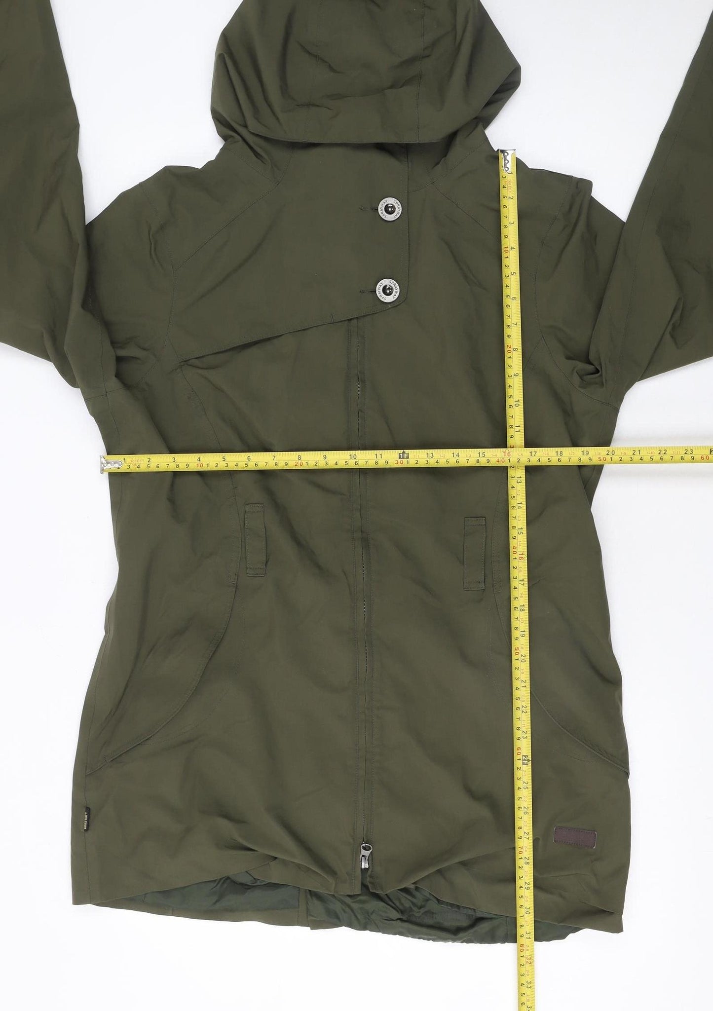 Sprayway Women’s Green Hooded Parka Jacket Size 14 Lined Water Resistant