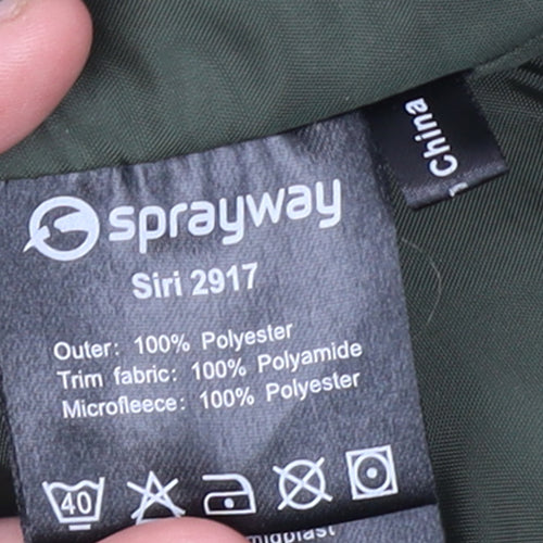 Sprayway Women’s Green Hooded Parka Jacket Size 14 Lined Water Resistant