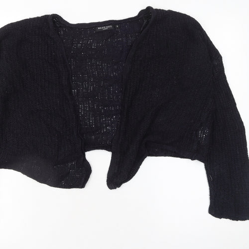 Brave Soul Women Black Open Knit Lightweight Cardigan Size S