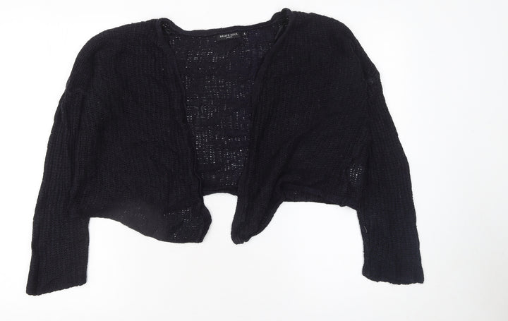 Brave Soul Women Black Open Knit Lightweight Cardigan Size S