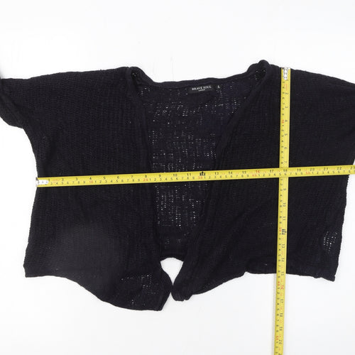 Brave Soul Women Black Open Knit Lightweight Cardigan Size S