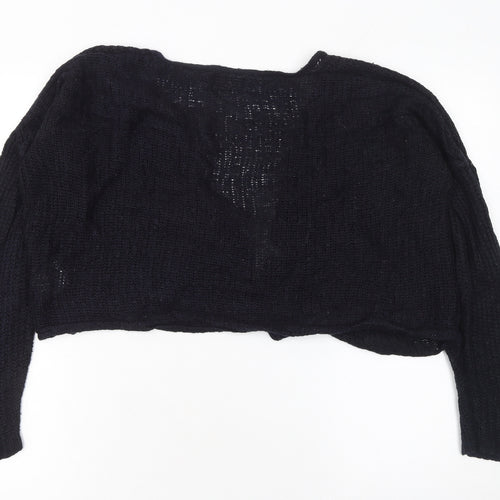 Brave Soul Women Black Open Knit Lightweight Cardigan Size S