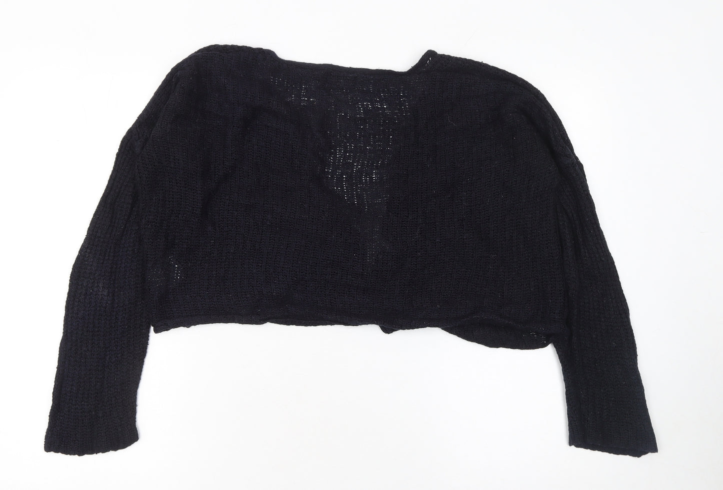 Brave Soul Women Black Open Knit Lightweight Cardigan Size S