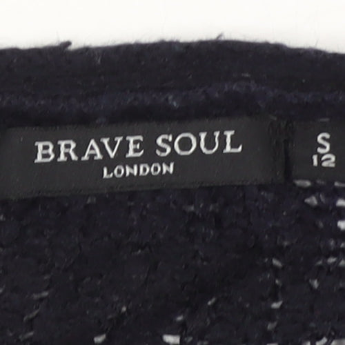 Brave Soul Women Black Open Knit Lightweight Cardigan Size S