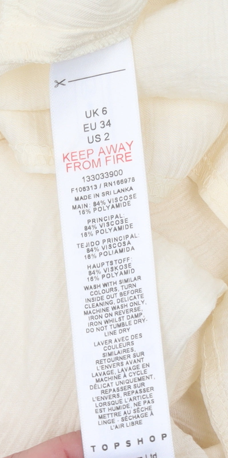 Topshop Women's Beige Wrap Long Sleeve Viscose Blouse Size 6