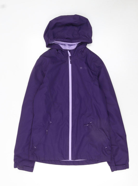 Mountain Warehouse Girls Purple Hooded Waterproof Zip Rain Jacket 13 Years