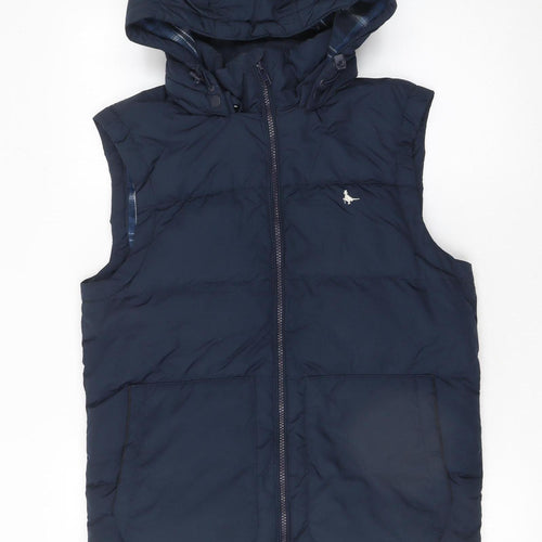 Jack Wills Men's Blue XS Hooded Puffer Gilet Waistcoat