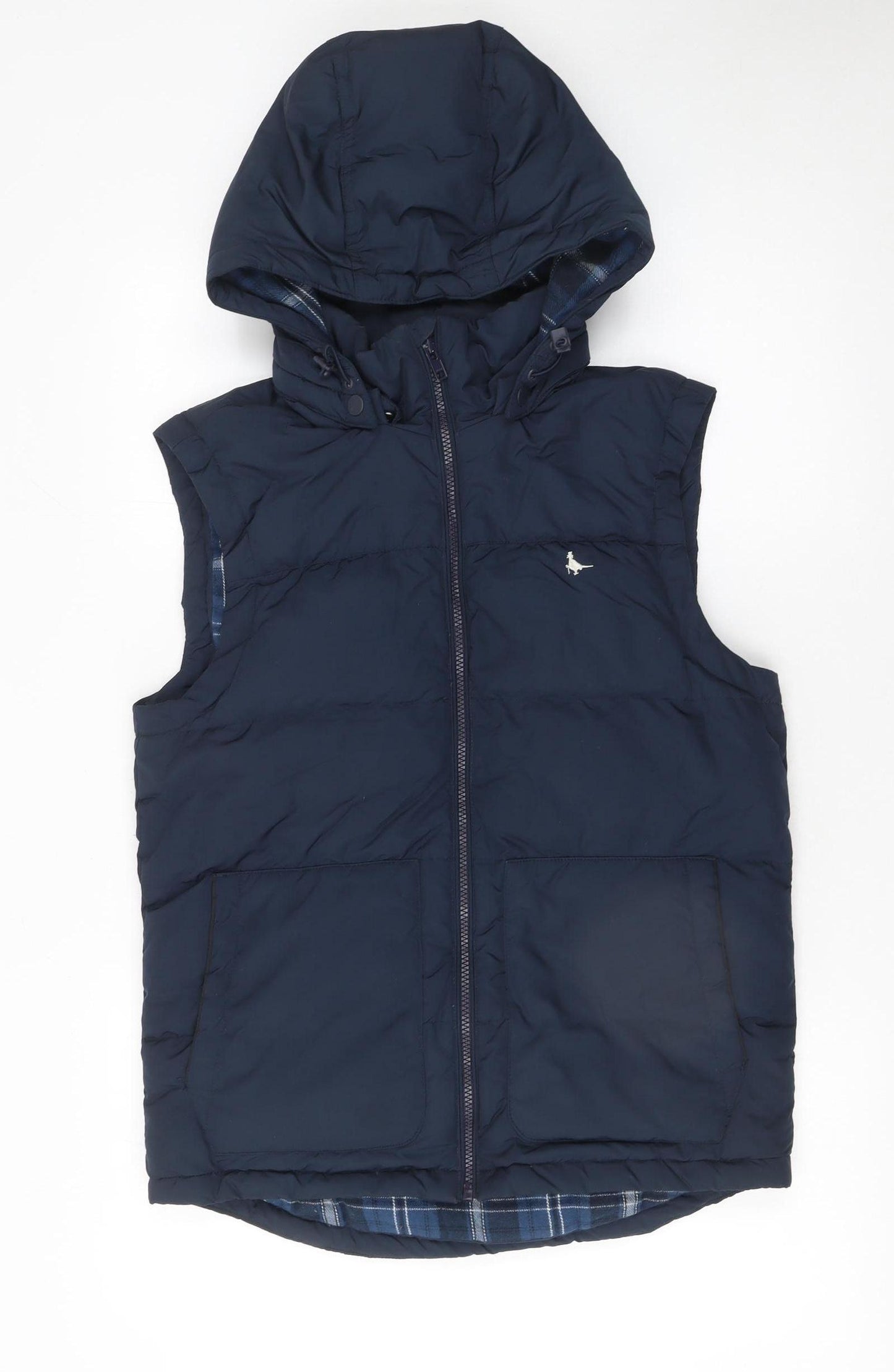 Jack Wills Men's Blue XS Hooded Puffer Gilet Waistcoat