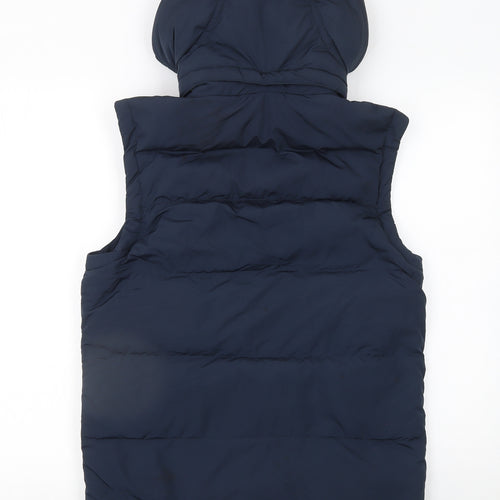 Jack Wills Men's Blue XS Hooded Puffer Gilet Waistcoat