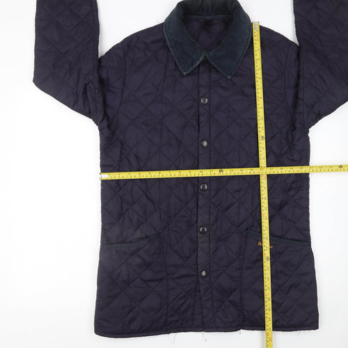 Barbour Men's Blue Quilted Mid-Length Jacket Size S