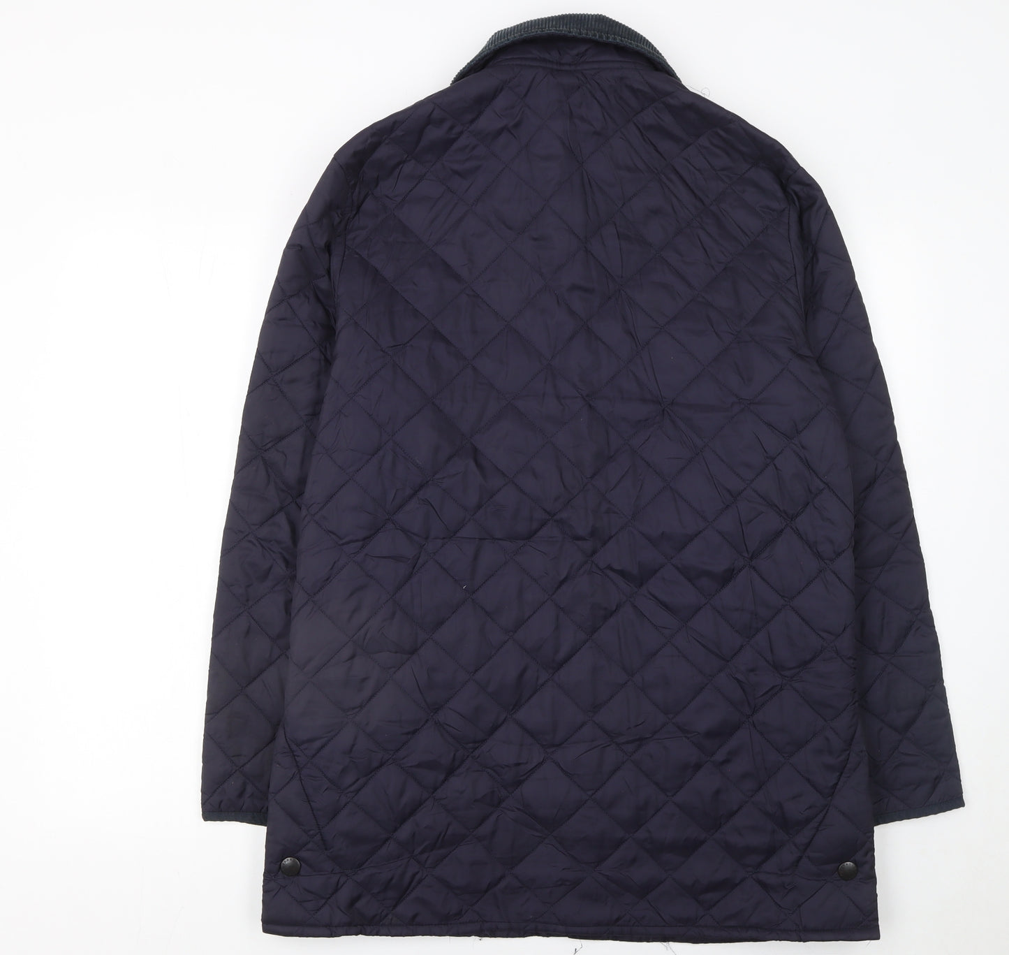 Barbour Men's Blue Quilted Mid-Length Jacket Size S