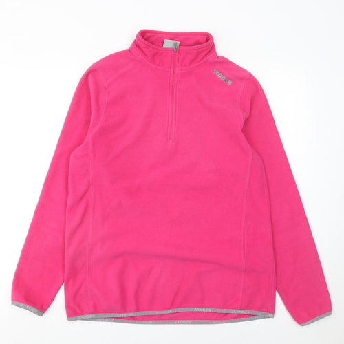 TOG24 Womens Pink 1/4 Zip Fleece Pullover Sweatshirt Size 16