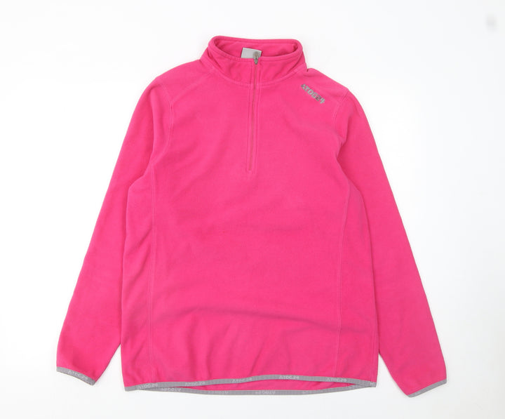 TOG24 Womens Pink 1/4 Zip Fleece Pullover Sweatshirt Size 16