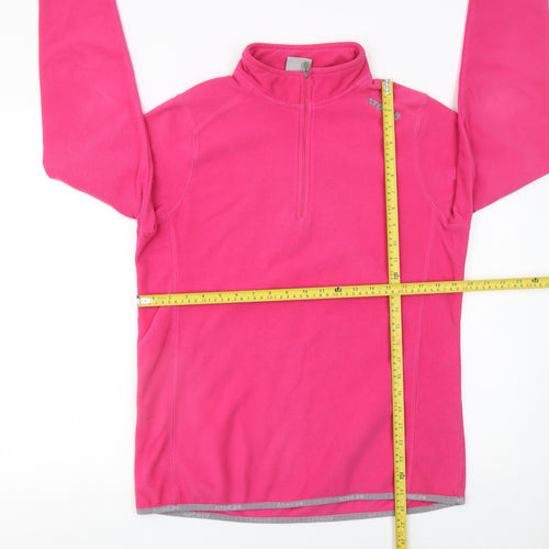 TOG24 Womens Pink 1/4 Zip Fleece Pullover Sweatshirt Size 16