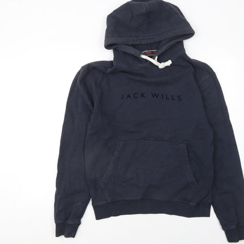 Jack Wills Men's Blue Pullover Hoodie Size S Regular Fit Logo