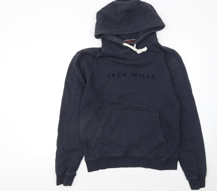 Jack Wills Men's Blue Pullover Hoodie Size S Regular Fit Logo