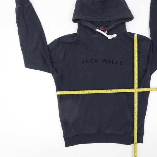 Jack Wills Men's Blue Pullover Hoodie Size S Regular Fit Logo