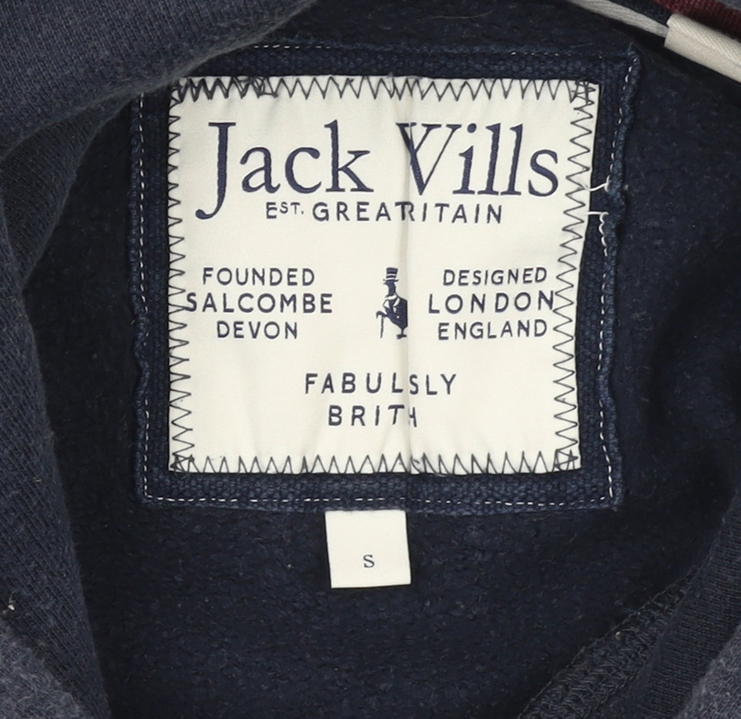 Jack Wills Men's Blue Pullover Hoodie Size S Regular Fit Logo
