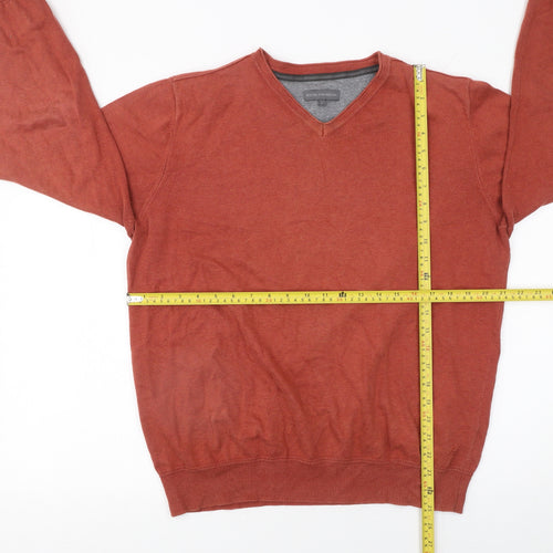 Rocha John Rocha Men’s Brown Cotton V-Neck Jumper Size L