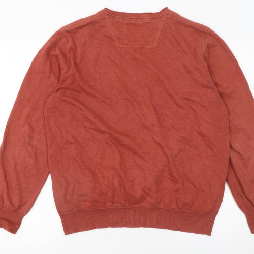 Rocha John Rocha Men’s Brown Cotton V-Neck Jumper Size L