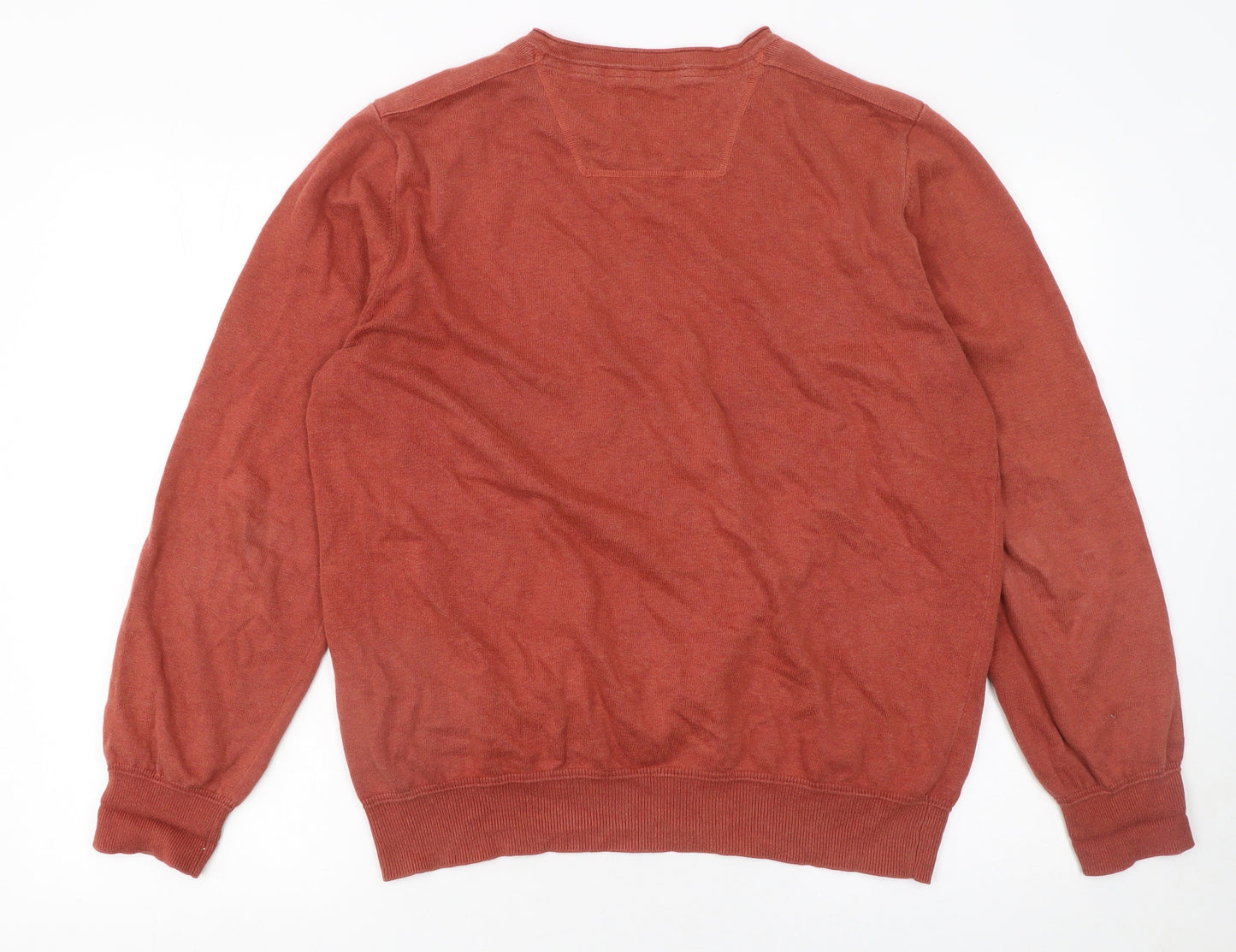 Rocha John Rocha Men’s Brown Cotton V-Neck Jumper Size L