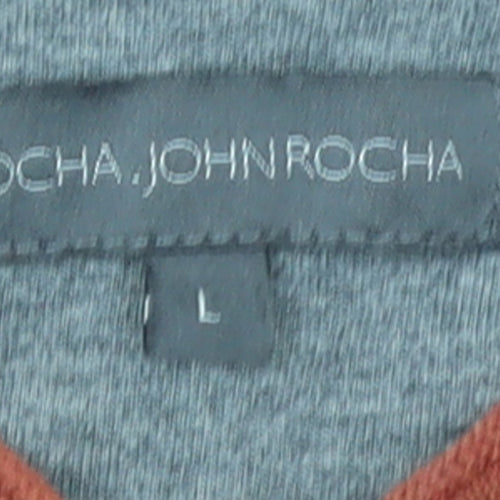 Rocha John Rocha Men’s Brown Cotton V-Neck Jumper Size L