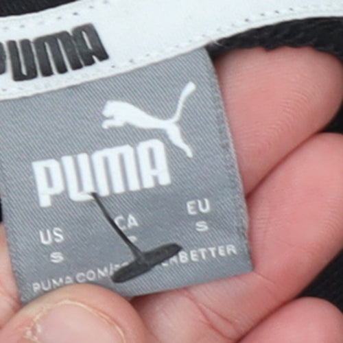 Puma Womens Black Small Pullover Hoodie with Logo Detail