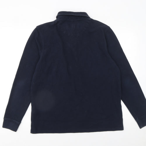 Ted Baker Men's Blue Long Sleeve Cotton Polo Shirt Size L