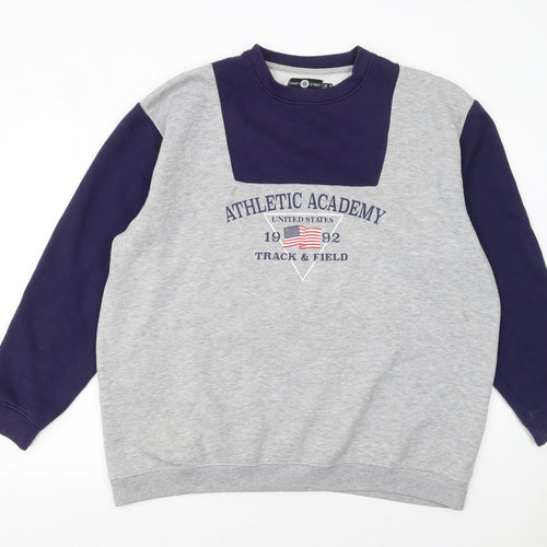 Daisy Street Curve Womens Grey Blue Athletic Academy Sweatshirt UK 18