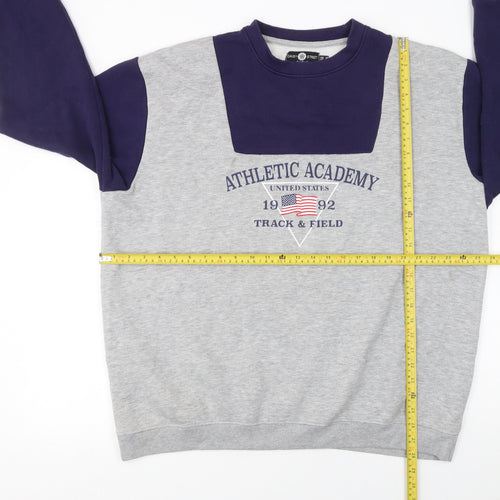 Daisy Street Curve Womens Grey Blue Athletic Academy Sweatshirt UK 18