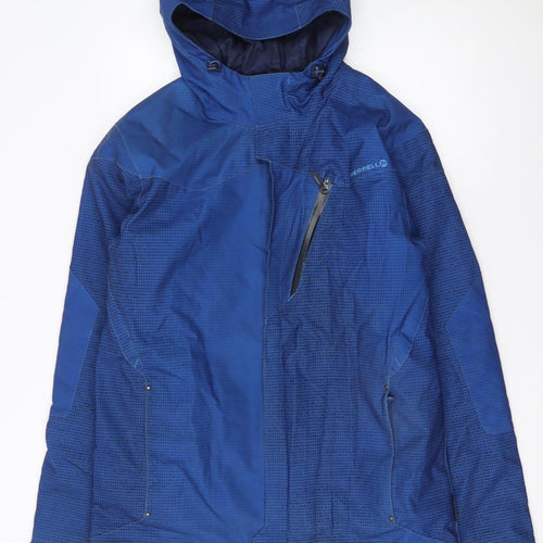 Merrell Men's Blue Hooded Waterproof Outdoor Jacket Size M