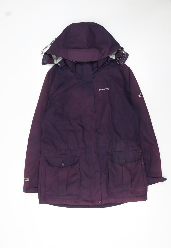 Craghoppers Women’s Purple Waterproof Hooded Rain Coat Jacket UK 12
