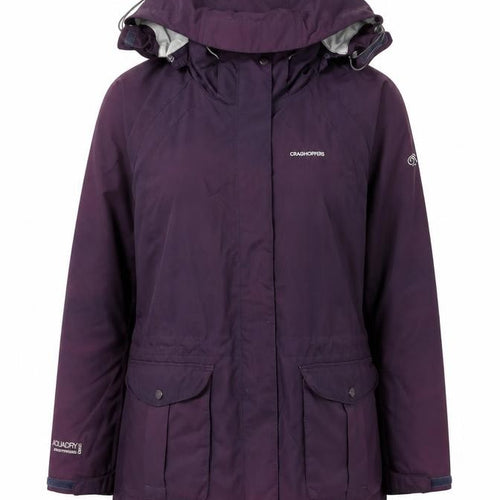 Craghoppers Women’s Purple Waterproof Hooded Rain Coat Jacket UK 12