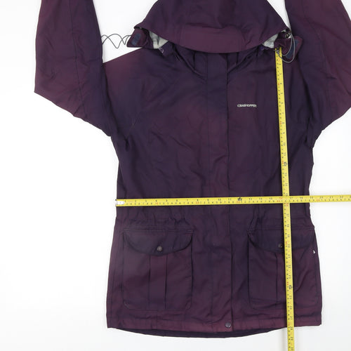 Craghoppers Women’s Purple Waterproof Hooded Rain Coat Jacket UK 12