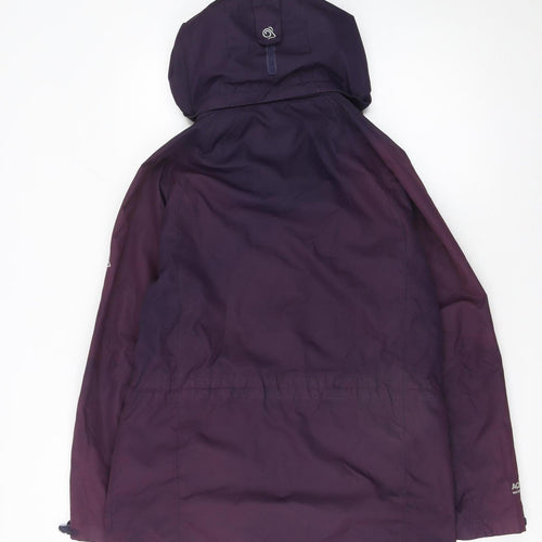Craghoppers Women’s Purple Waterproof Hooded Rain Coat Jacket UK 12