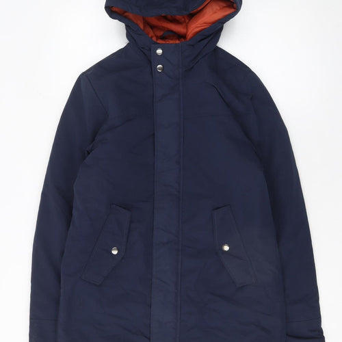 Jack & Jones Boys Blue Hooded Padded Parka Coat Age 14 Years 164cm
