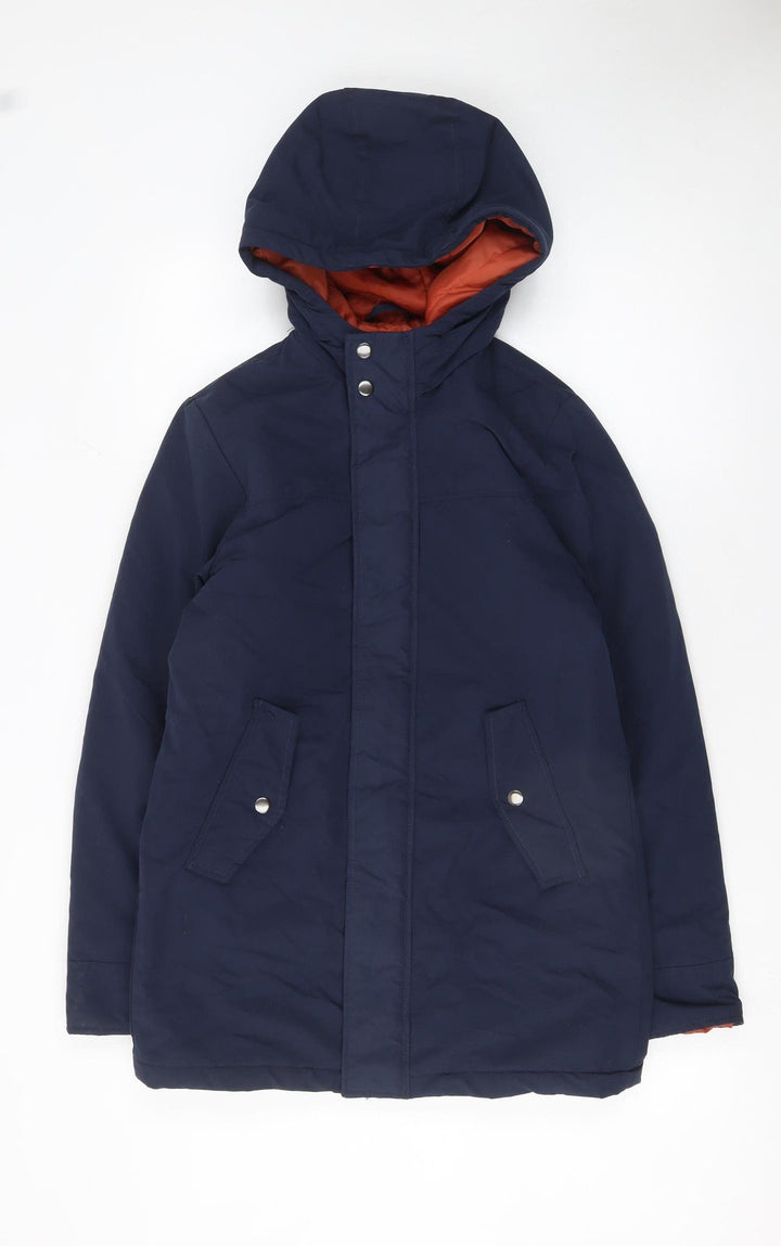 Jack & Jones Boys Blue Hooded Padded Parka Coat Age 14 Years 164cm