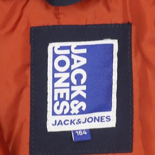 Jack & Jones Boys Blue Hooded Padded Parka Coat Age 14 Years 164cm