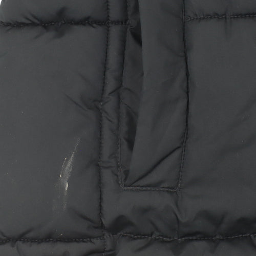 Next Girls Black Long Puffer Coat Hooded Quilted Winter Jacket Age 11 Years