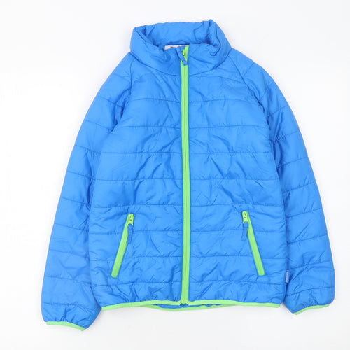 Playshoes Boys Blue Puffer Jacket Size 12 Years Full Zip Winter Coat