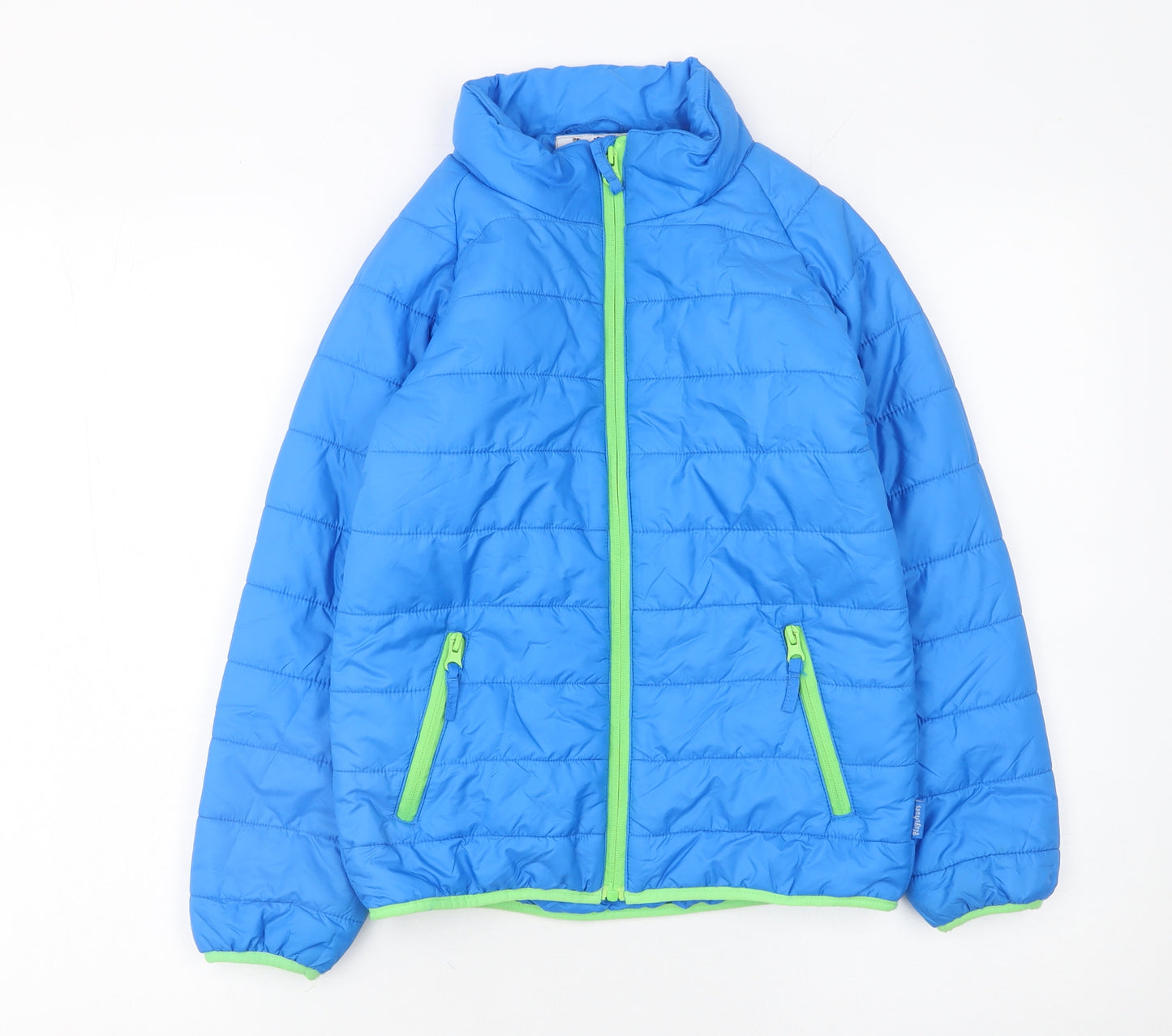 Playshoes Boys Blue Puffer Jacket Size 12 Years Full Zip Winter Coat