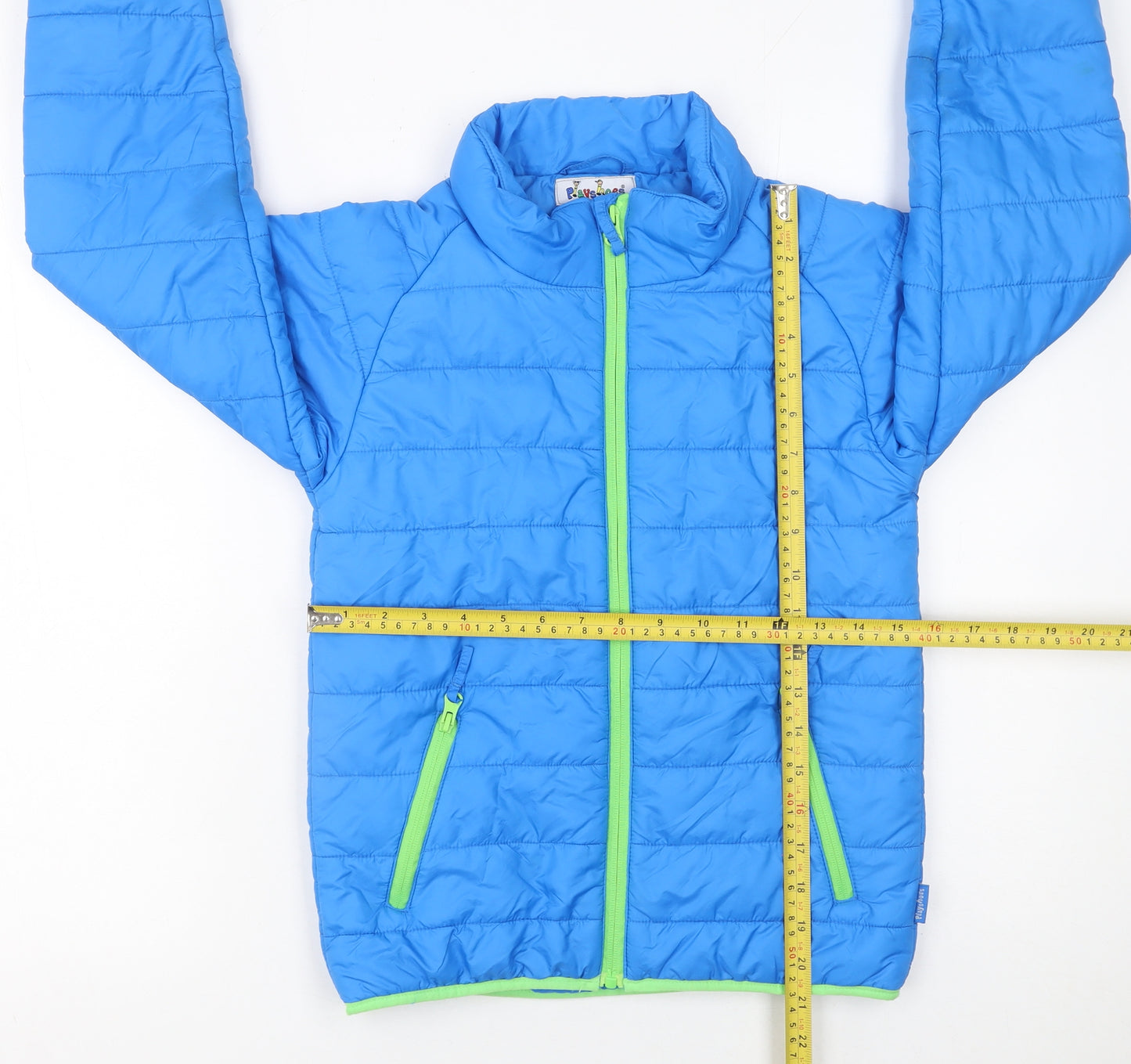 Playshoes Boys Blue Puffer Jacket Size 12 Years Full Zip Winter Coat