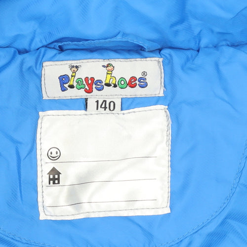 Playshoes Boys Blue Puffer Jacket Size 12 Years Full Zip Winter Coat