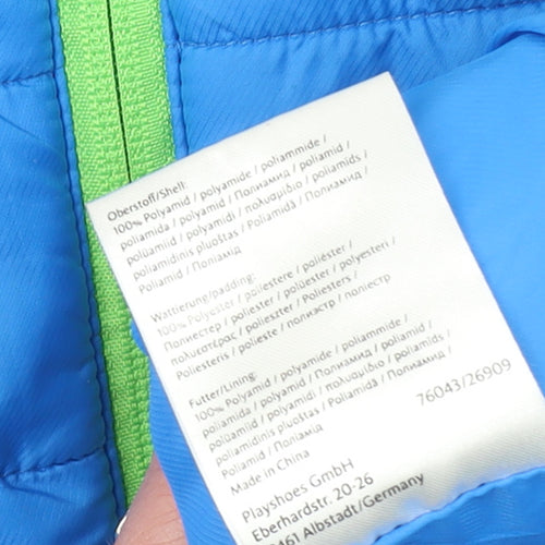 Playshoes Boys Blue Puffer Jacket Size 12 Years Full Zip Winter Coat