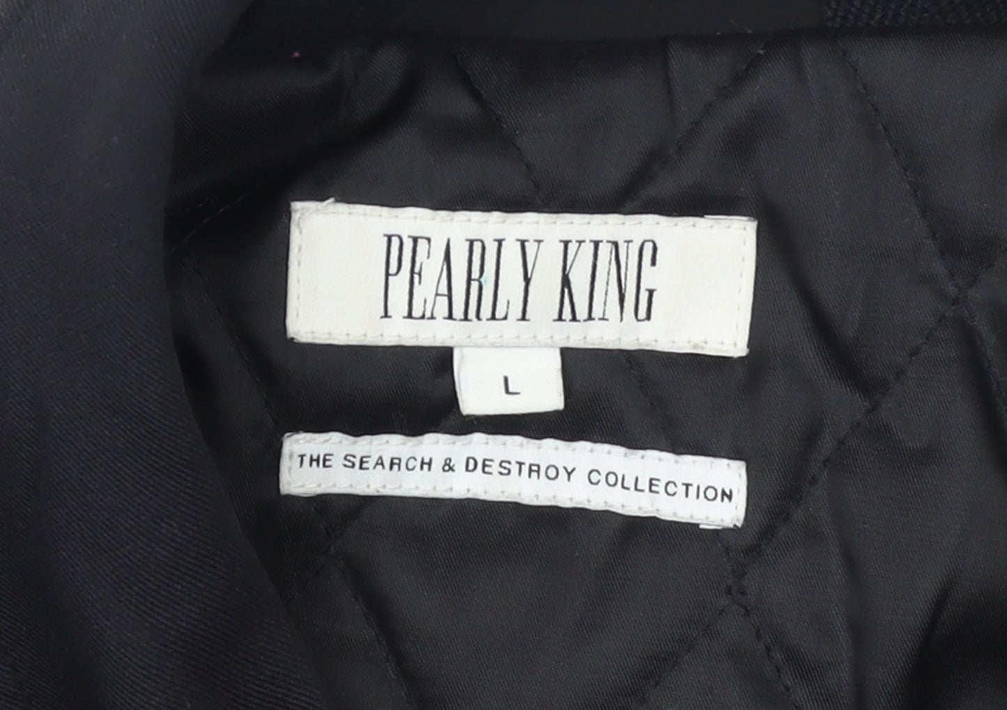 Pearly King Men's Black Military Jacket L Cotton Twill Casual