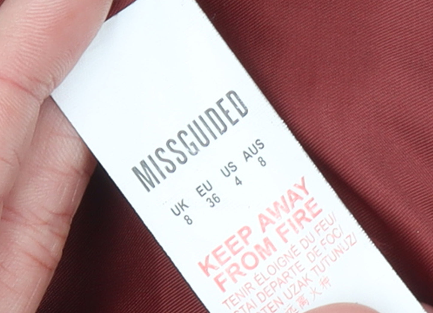 Missguided Womens Red Borg Sherpa Jacket Size 8 Lined Button-Up Casual